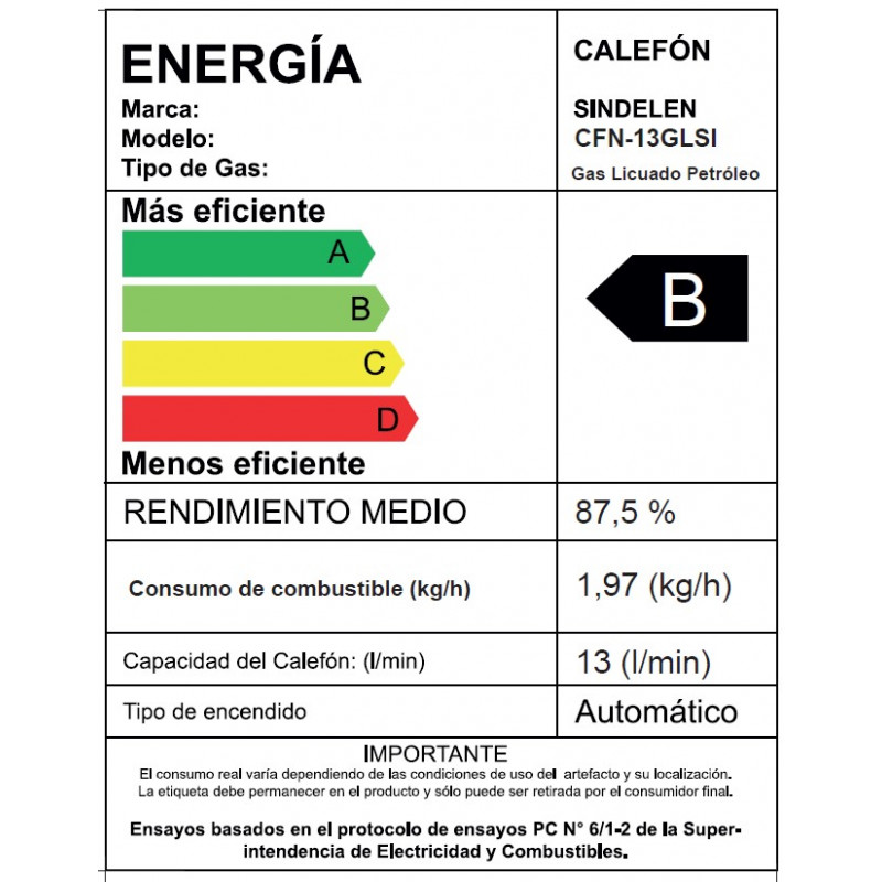 CALEFONT 13 LITROS GAS LICUADO TIRO NATURAL CFN-13GLSI - 3