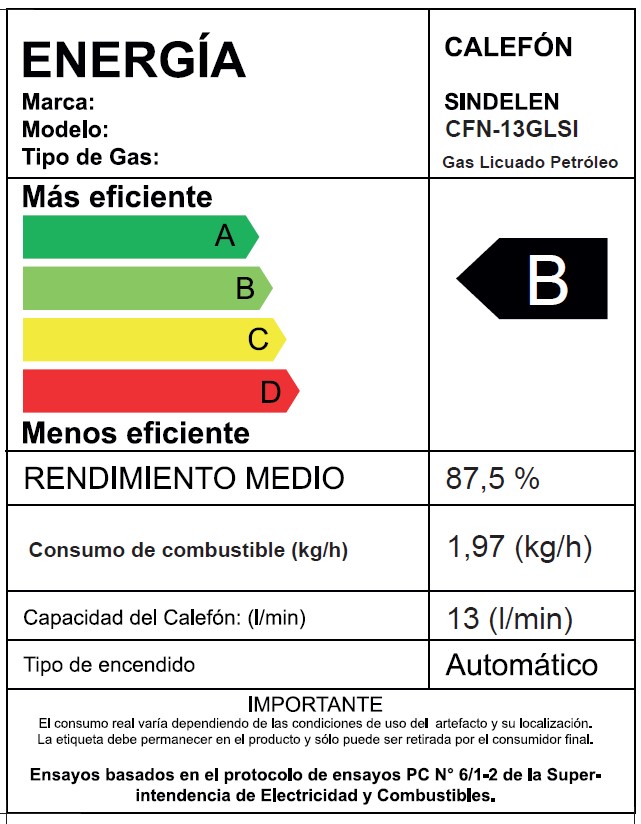 CALEFONT 13 LITROS GAS LICUADO TIRO NATURAL CFN-13GLSI - 5