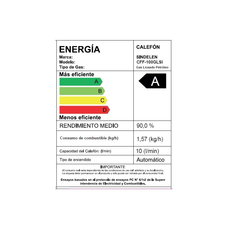 CALEFONT 10 LITROS GAS LICUADO TIRO FORZADO CFF-100GLSI - 6