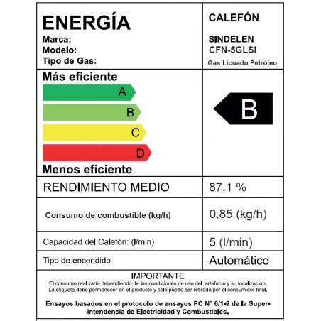 CALEFONT 5 LITROS GAS LICUADO TIRO NATURAL CFN-5GLSI - 6