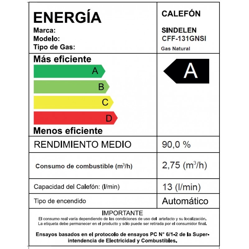 CALEFONT 13 LITROS GAS NATURAL TIRO FORZADO CFF-131GNSI - 7