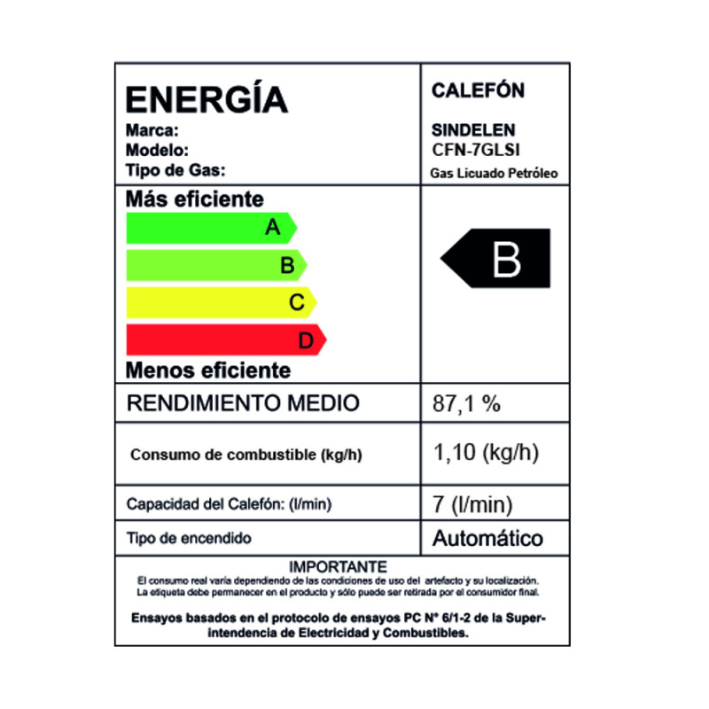 CALEFONT 7 LITROS GAS LICUADO TIRO NATURAL CFN-7GLSI - 3