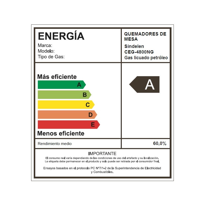ENCIMERA A GAS VIDRIO TEMPLADO CEG-4800NG 5 QUEMADORES - 6