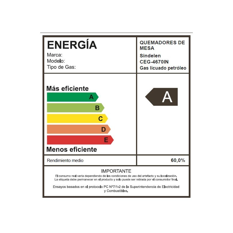 ENCIMERA GAS SINDELEN CEG-4670IN 4 QUEMADORES - 3