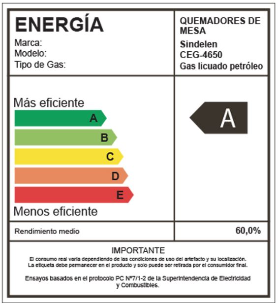 ENCIMERA GAS SINDELEN CEG-4650IN 4 QUEMADORES - 8