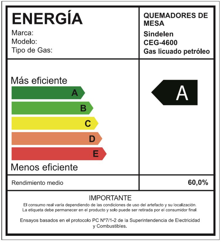 ENCIMERA GAS SINDELEN CEG-4600IN 4 QUEMADORES - 7