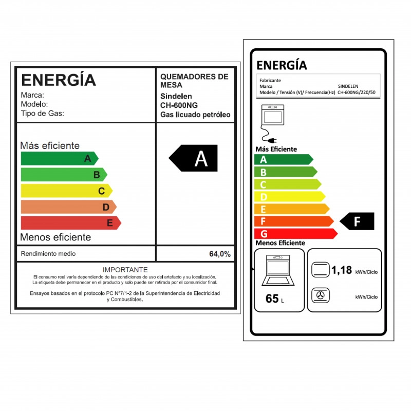 COCINA GAS HIBRIDA 4 PLATOS SINDELEN CH-600NG - 8