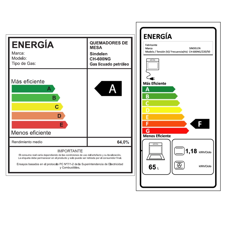 COCINA GAS HIBRIDA 4 PLATOS SINDELEN CH-600NG - 6