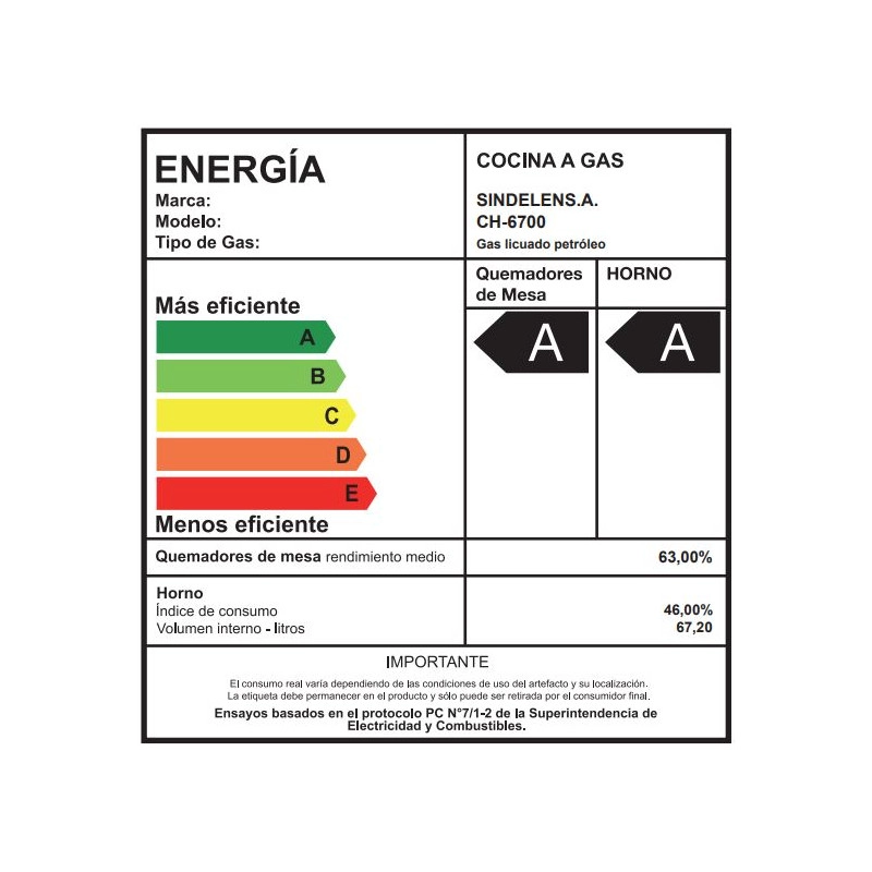 COCINA GAS 4 QUEMADORES SINDELEN NOVA VITA CH-6700IN - 8