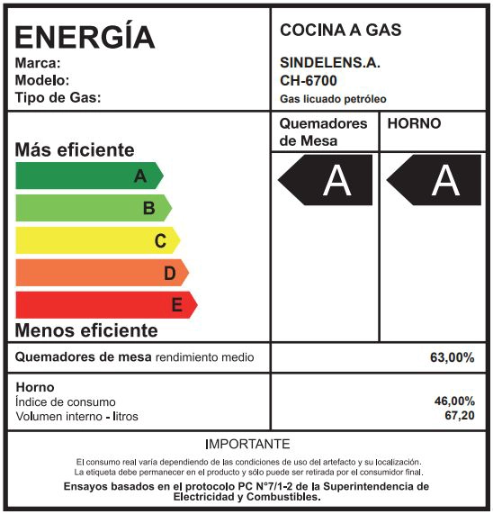 COCINA GAS 4 QUEMADORES SINDELEN NOVA VITA CH-6700IN - 6