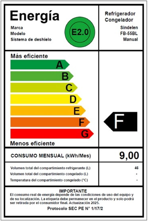 FRIGOBAR SINDELEN FB-55BL 46LTS - 5