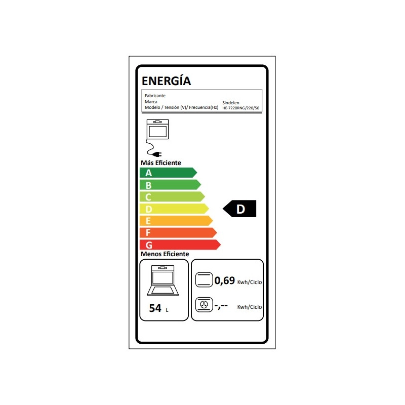 HORNO EMPOTRABLE SINDELEN HE-7220RNG - 9
