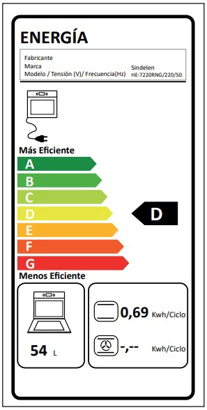 HORNO EMPOTRABLE SINDELEN HE-7220RNG - 6