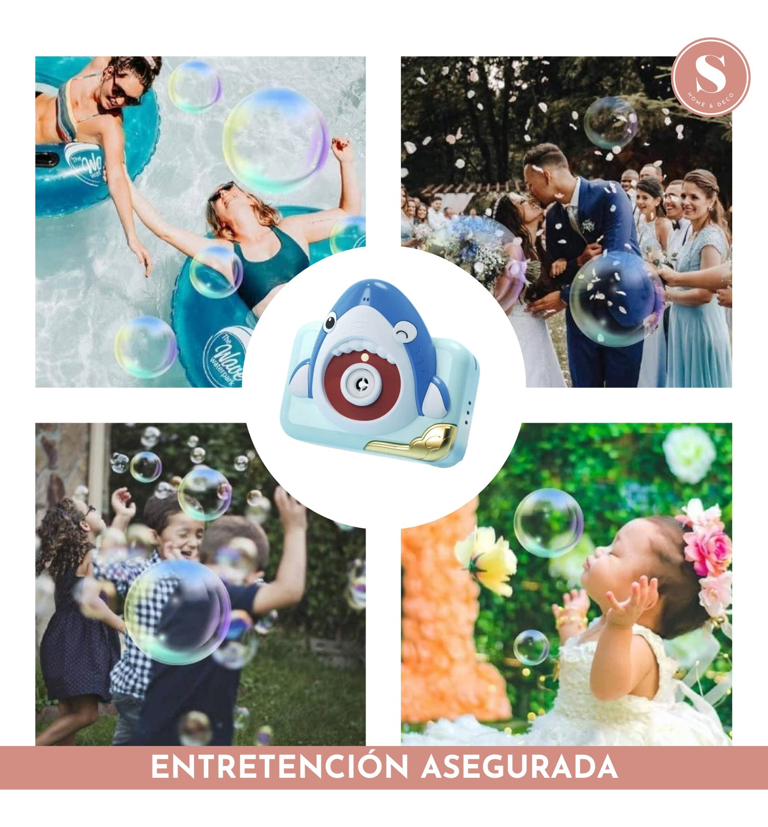 CAMARA LANZADORA DE BURBUJAS NIÑOS JUGUETES - 6