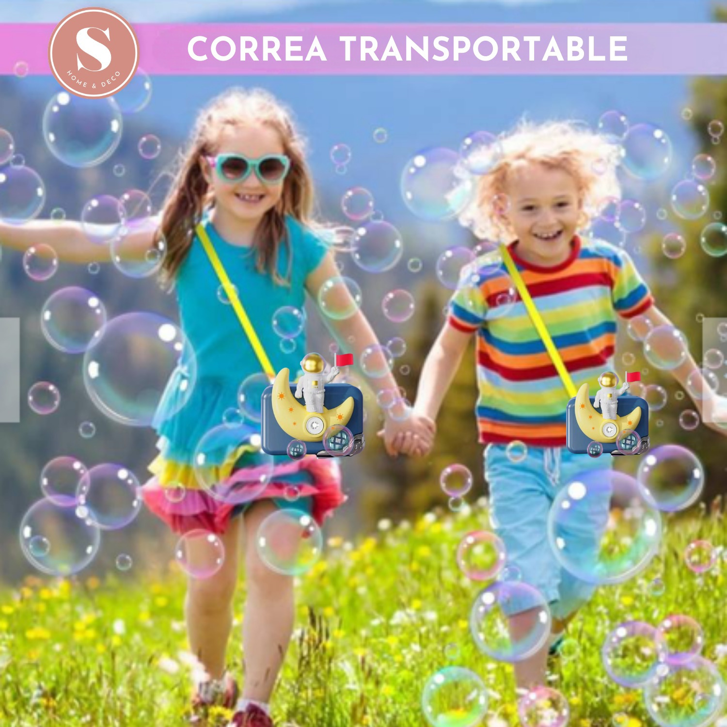 CAMARA LANZADORA DE BURBUJAS NIÑOS JUGUETES - 7