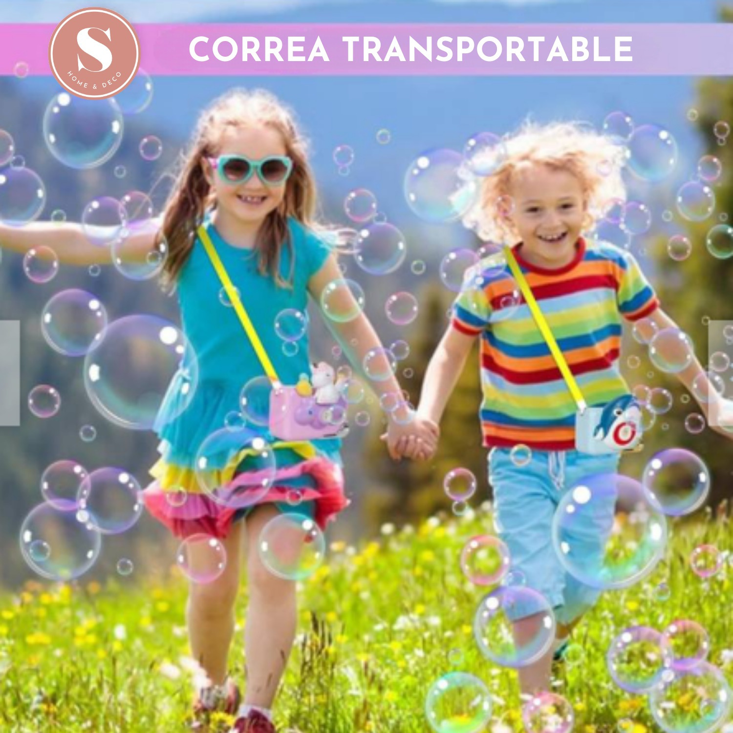 CAMARA LANZADORA DE BURBUJAS NIÑOS JUGUETES - 7