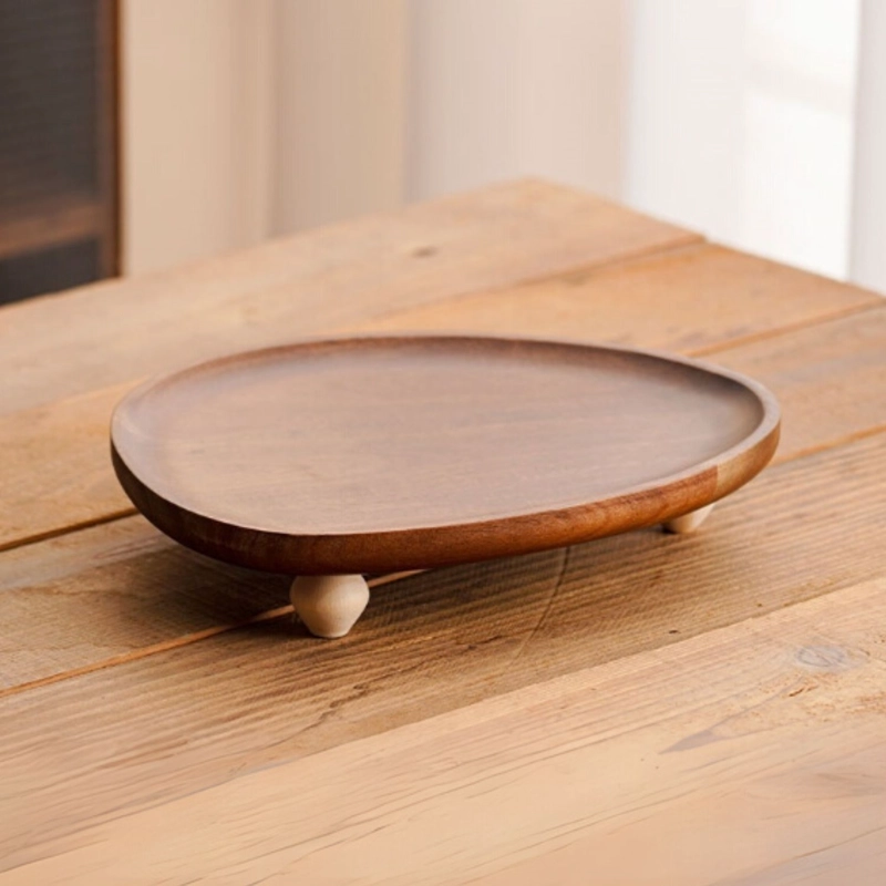 BANDEJA DE MADERA ELEVADA DECORATIVA - 9
