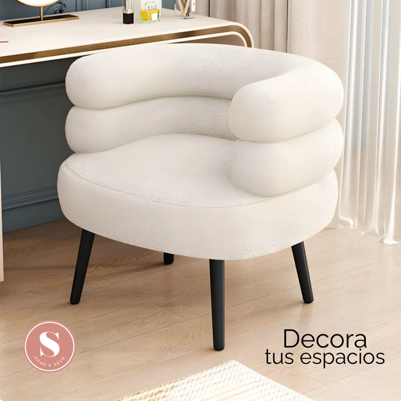 SITIAL SALA DE ESTAR BLANCO SHERPA CURVO - 3