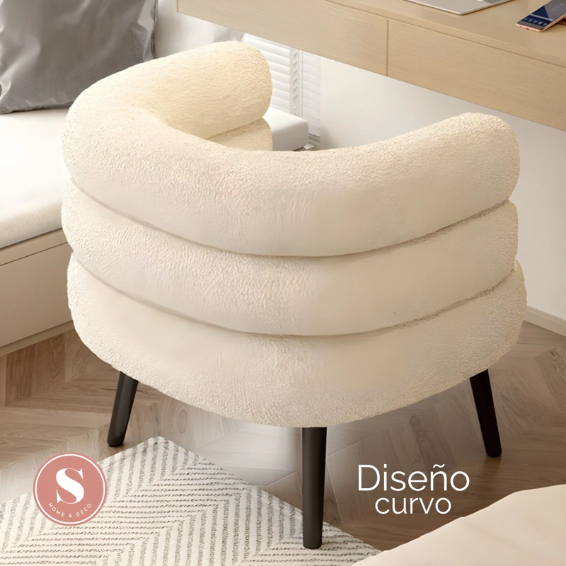 SITIAL SALA DE ESTAR BLANCO SHERPA CURVO - 4