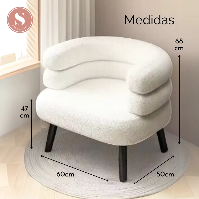 SITIAL SALA DE ESTAR BLANCO SHERPA CURVO - 8
