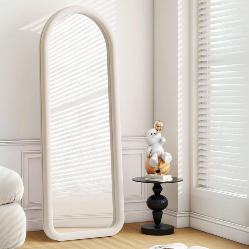 ESPEJO CURVO CUERPO ENTERO BLANCO 180X80CM BORDE TELA - 2