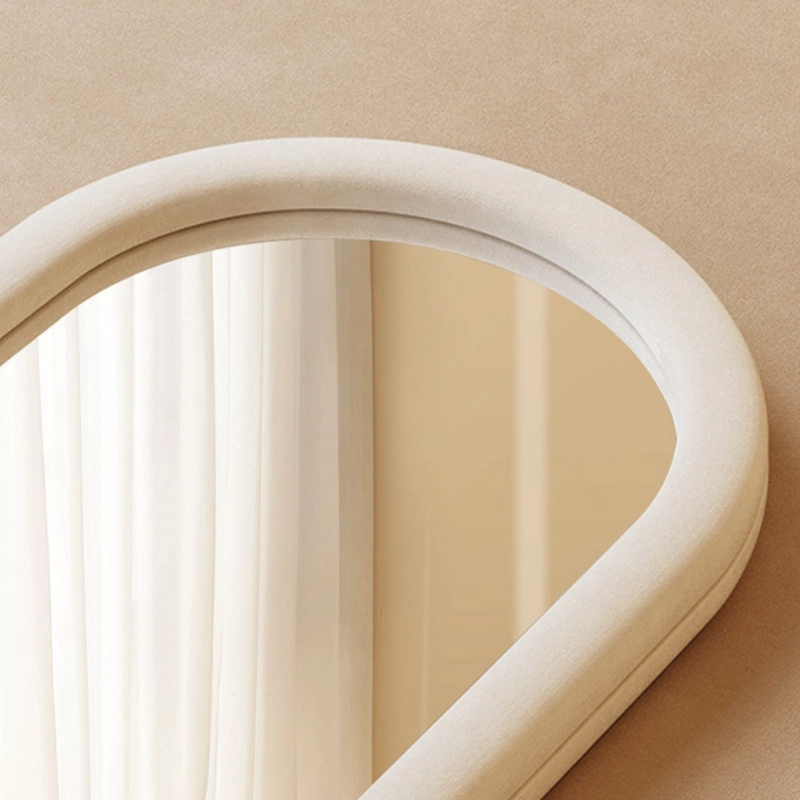 ESPEJO CURVO CUERPO ENTERO BLANCO 180X80CM BORDE TELA - 4