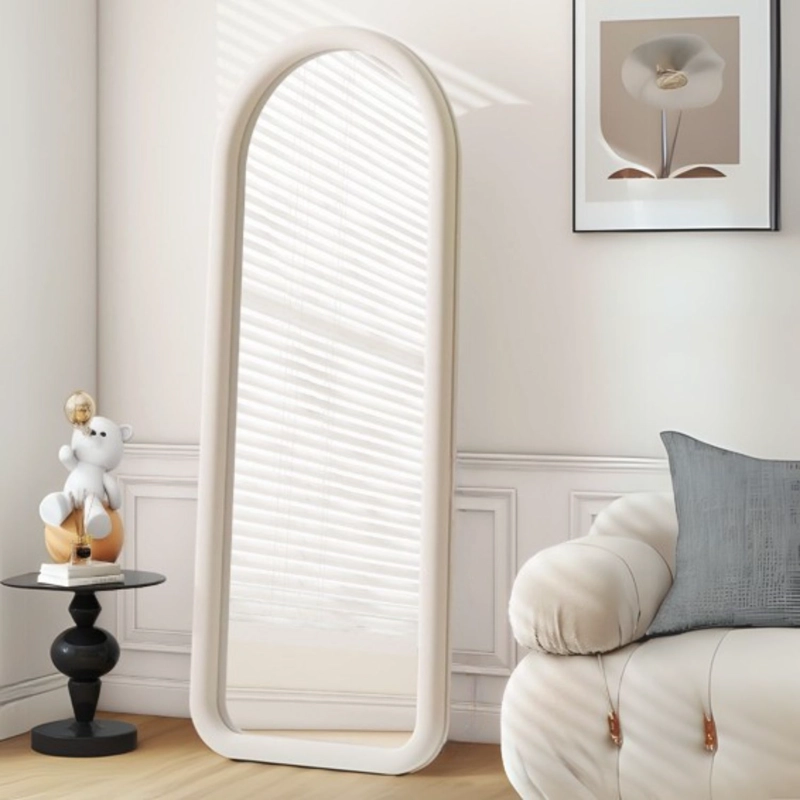 ESPEJO CURVO CUERPO ENTERO BLANCO 180X80CM BORDE TELA - 6