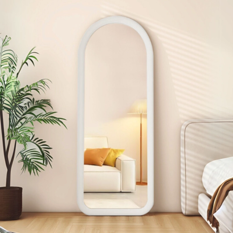 ESPEJO CURVO CUERPO ENTERO BLANCO 180X80CM BORDE TELA - 7
