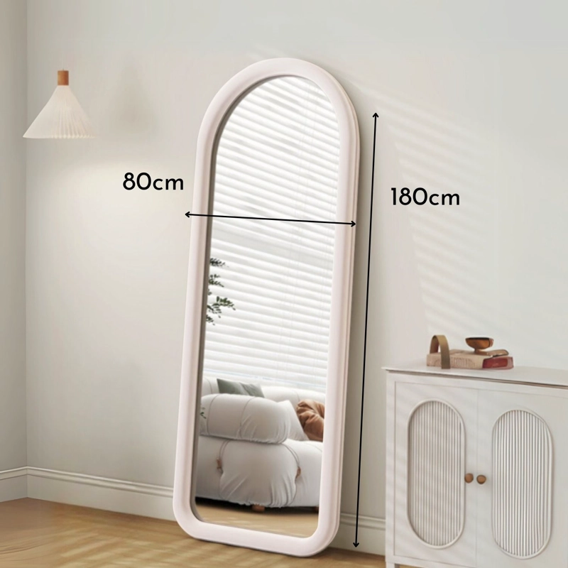 ESPEJO CURVO CUERPO ENTERO BLANCO 180X80CM BORDE TELA - 8