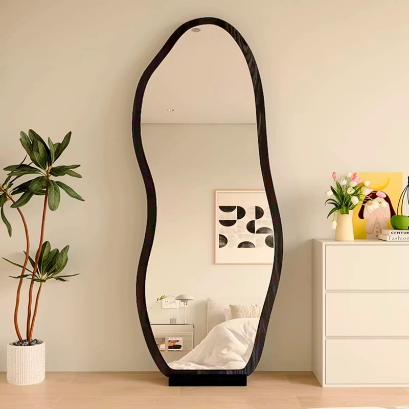ESPEJO IRREGULAR CUERPO ENTERO NEGRO 170X70CM MADERA - 8