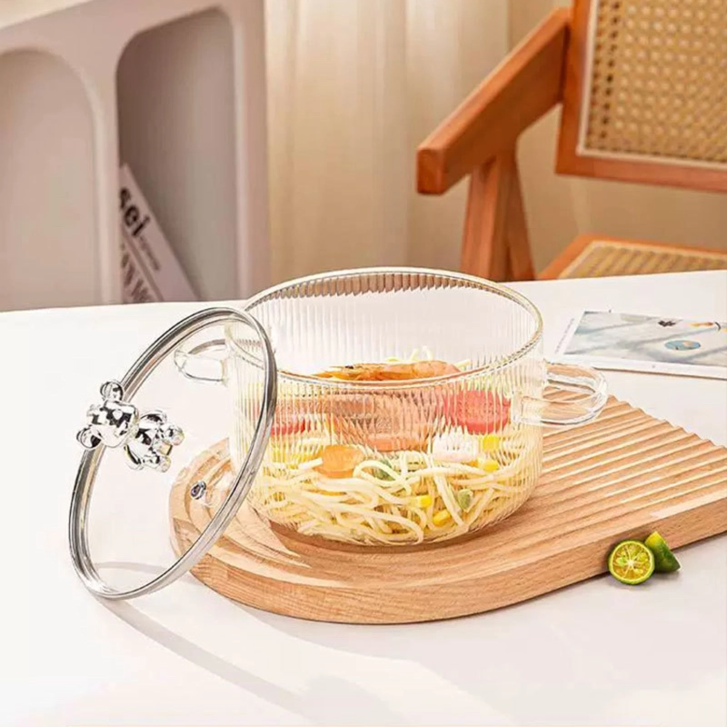 OLLA DE VIDRIO CON TAPA 1.6 L GRIS - 1