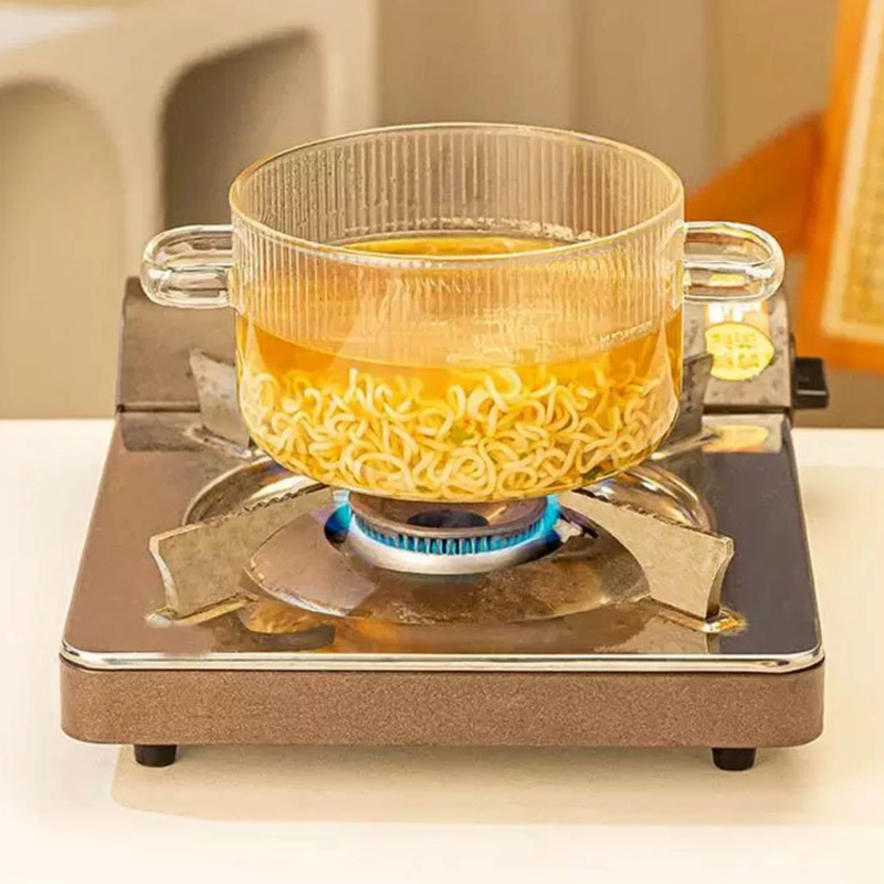 OLLA DE VIDRIO CON TAPA 1.6 L GRIS - 6