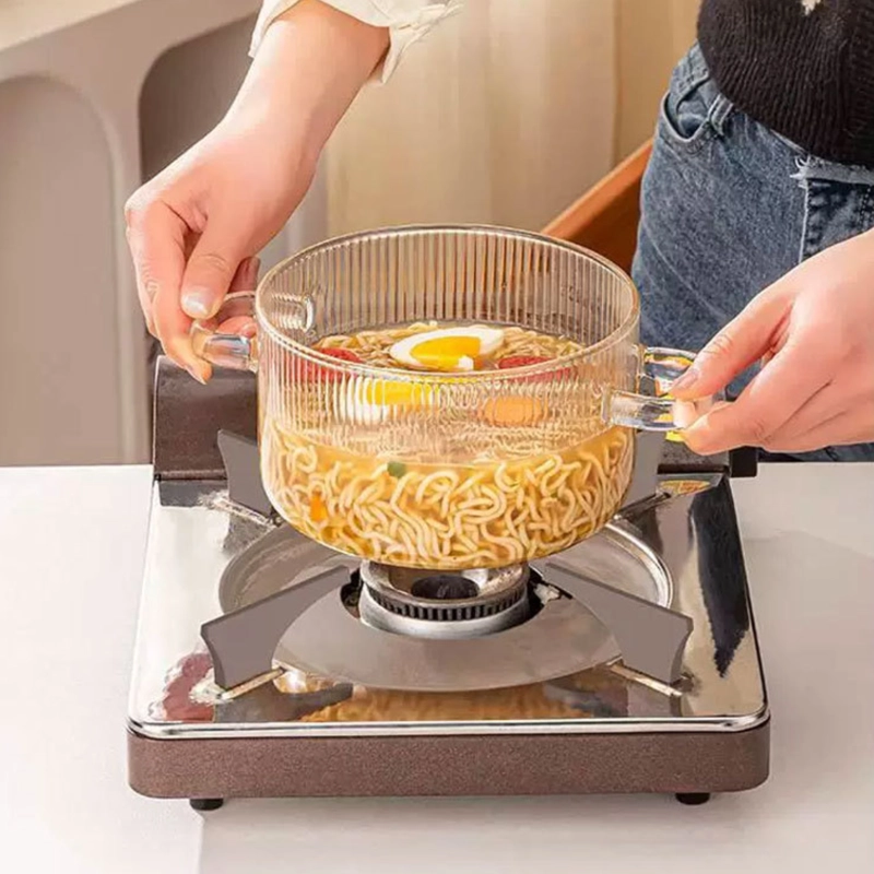 OLLA DE VIDRIO CON TAPA 1.6 L GRIS - 7