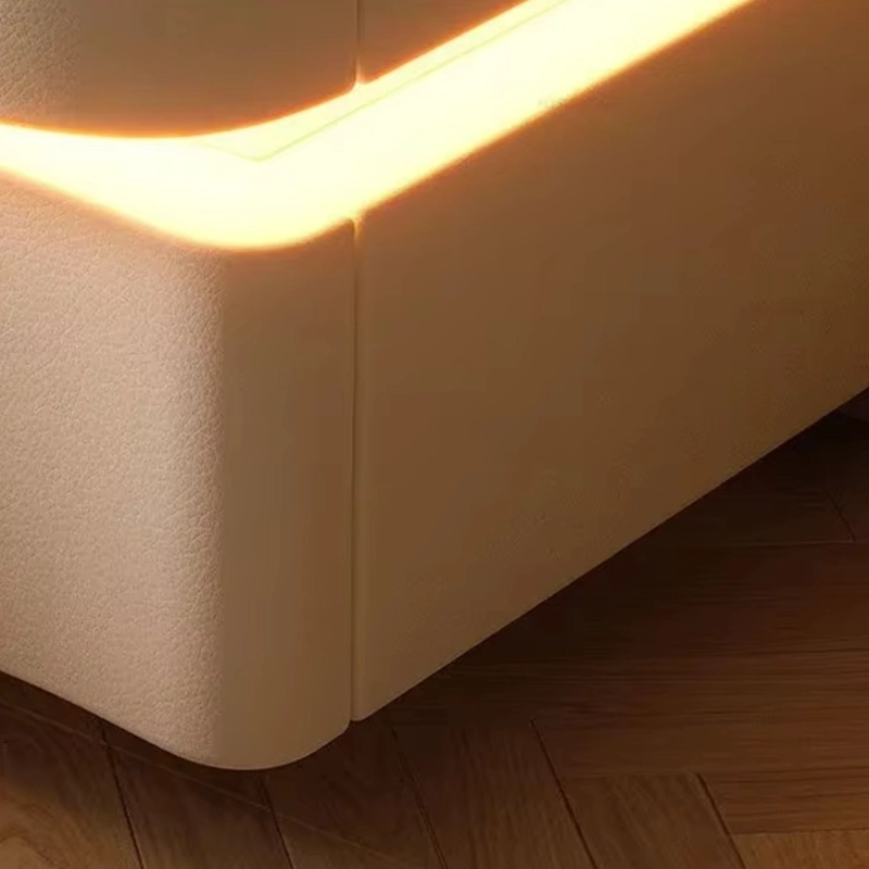 VELADOR CREMA CON DOBLE CAJON Y LUZ LED - 4
