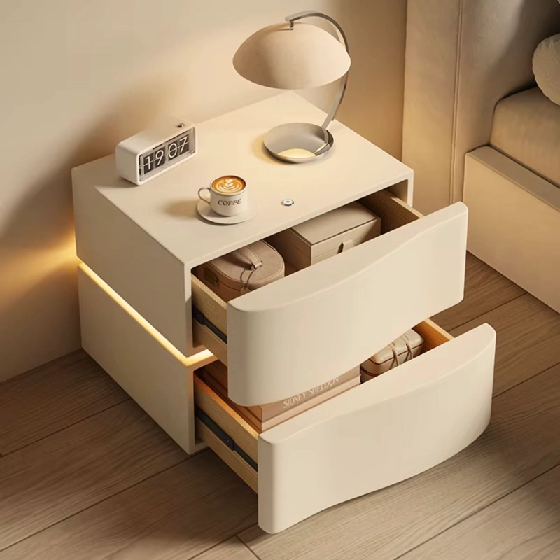 VELADOR CREMA CON DOBLE CAJON Y LUZ LED - 7