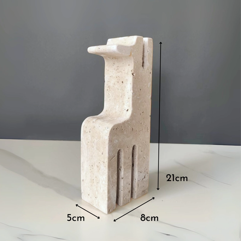 SUJETA LIBROS ESCULTURA ETNICA TRAVERTINO SOPORTE - 9