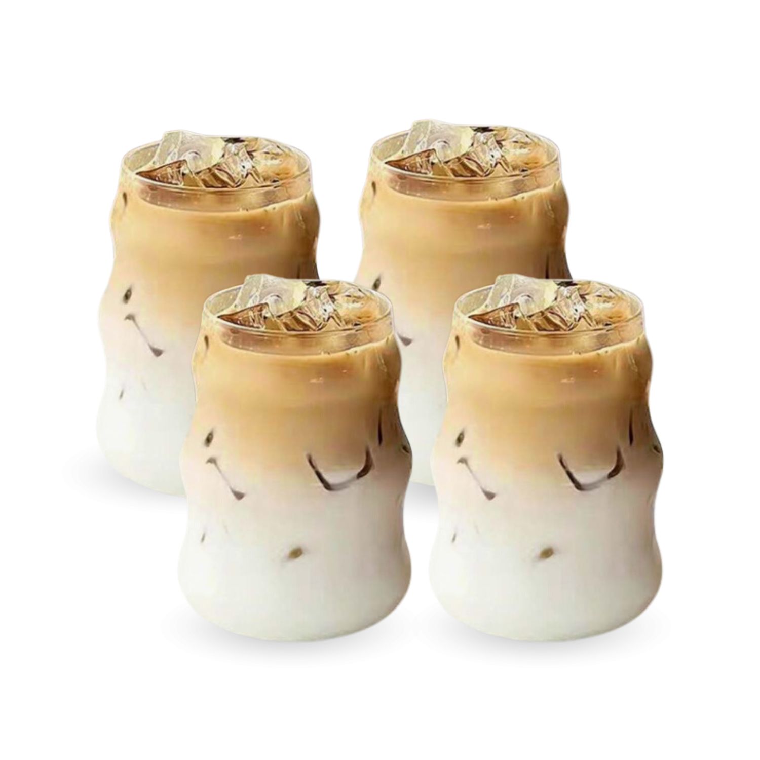 4 VASOS ALTO DISEÑO ONDAS BEBIDAS Y COCTEL VIDRIO 510ML - 2