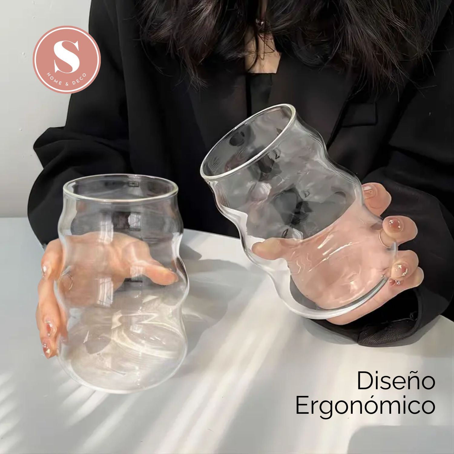 4 VASOS ALTO DISEÑO ONDAS BEBIDAS Y COCTEL VIDRIO 510ML - 4