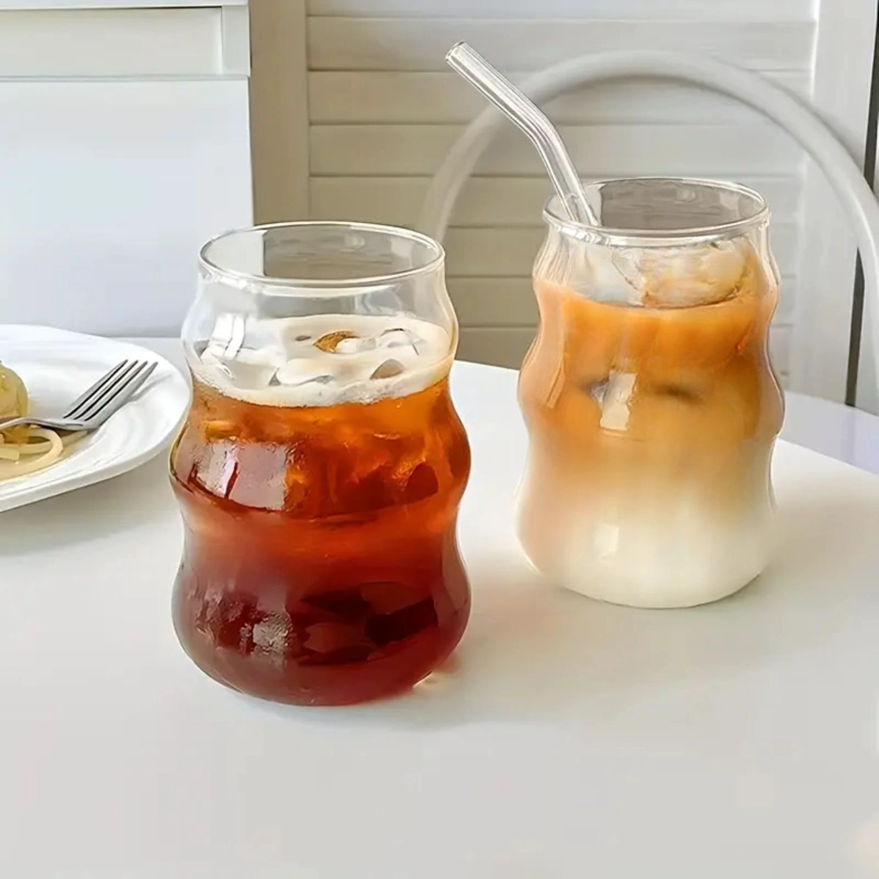 4 VASOS ALTO DISEÑO ONDAS BEBIDAS Y COCTEL VIDRIO 510ML - 9