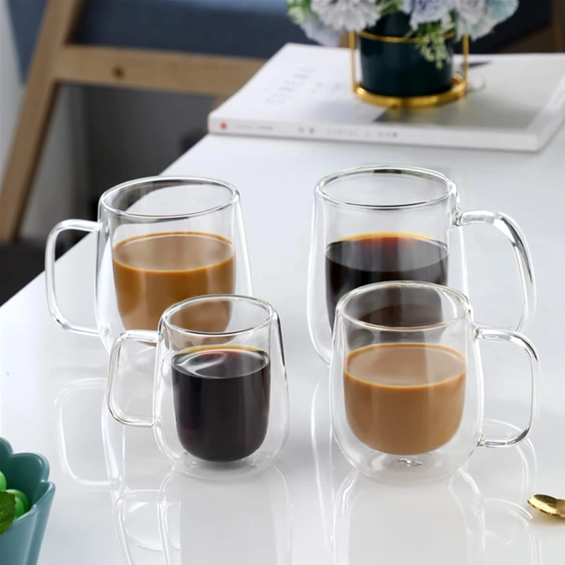 SET DE 4 TAZAS DE VIDRIO DOBLE PARED 350 ML - 1