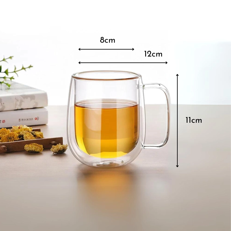 SET DE 4 TAZAS DE VIDRIO DOBLE PARED 350 ML - 3