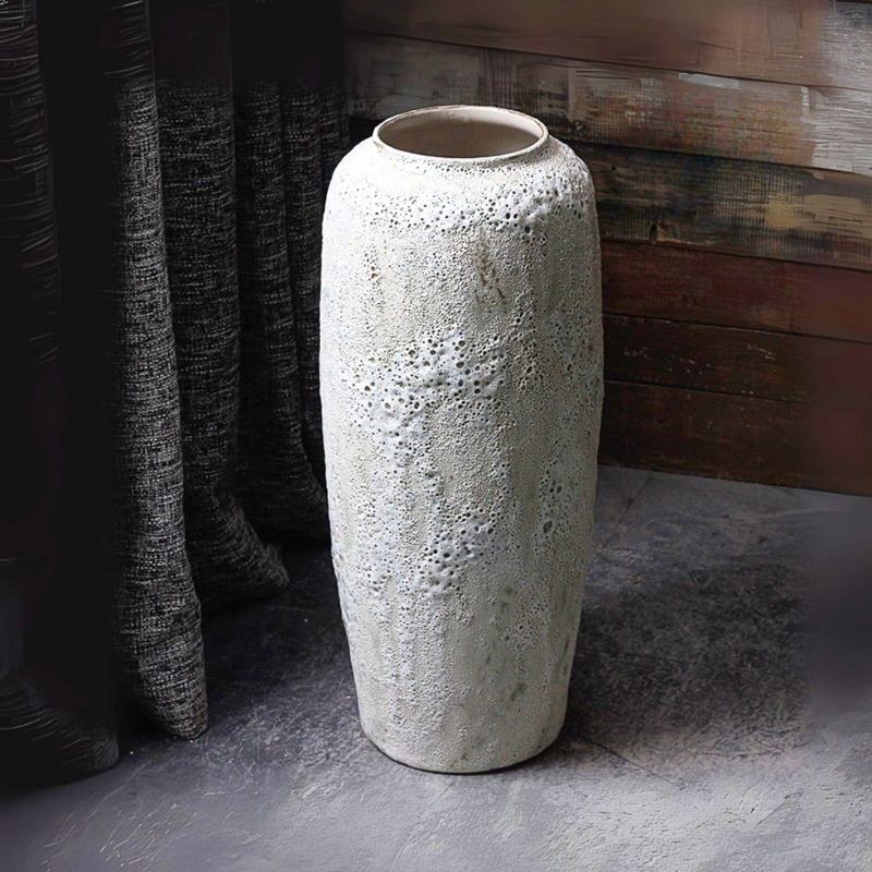MACETERO JARRON EN CERAMICA ESTILO RUSTICO GRANDE PARA PLANTAS Y FLORES - 1