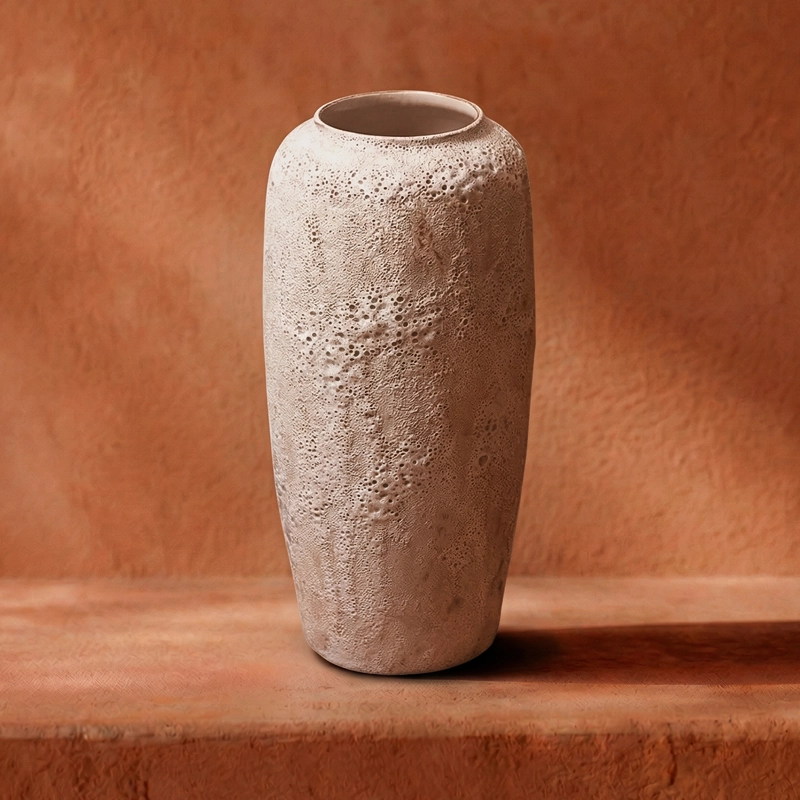 MACETERO JARRON EN CERAMICA ESTILO RUSTICO GRANDE PARA PLANTAS Y FLORES - 2