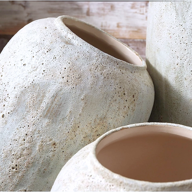MACETERO JARRON EN CERAMICA ESTILO RUSTICO GRANDE PARA PLANTAS Y FLORES - 4