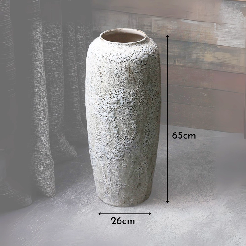 MACETERO JARRON EN CERAMICA ESTILO RUSTICO GRANDE PARA PLANTAS Y FLORES - 5