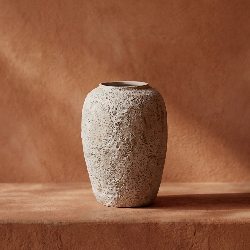 MACETERO JARRON CERAMICA RUSTICO PEQUEÑO ESTILO WABI SABI ORGANIC WARM JAPANDI - 1