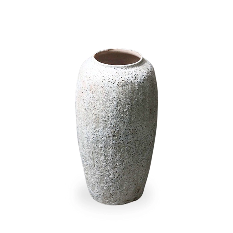 MACETERO JARRON CERAMICA RUSTICO MEDIANO ESTILO WABI SABI JAPANDI ARTESANAL - 5