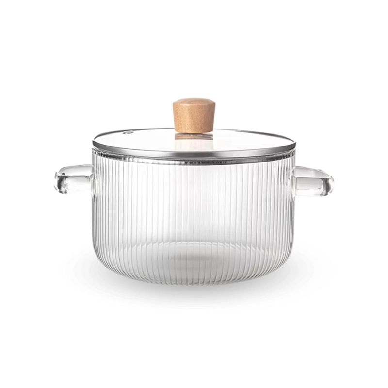 OLLA DE VIDRIO CON TAPA COCINA PARA SOPAS COMPACTA 1,6 L - 8