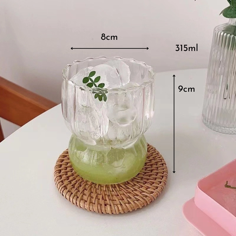 SET 2 VASOS VIDRIO LINEAS VERTICAL 250ML BEBIDAS COCTEL CAFE - 8