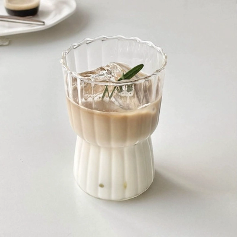 SET DE 4 VASOS ALTOS DE VIDRIO CON RELIEVE DE 250 ML - 5